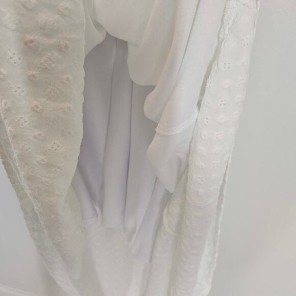 Margaux Riviera White Coastal Clean Girl Eyelet Midi Summer Dress Size Medium - Picture 12 of 12